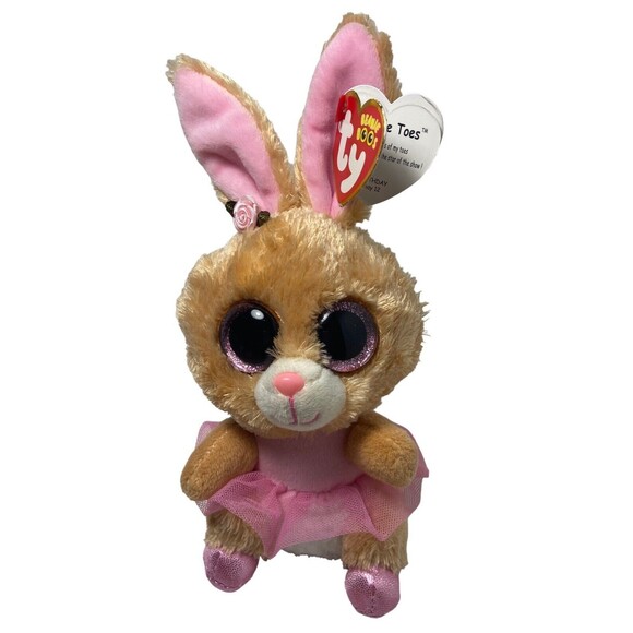 Ty Beanie Boos Plush Twinkle Toes the Bunny Rabbit 8 inch with Paper Hang Tags - Picture 1 of 7